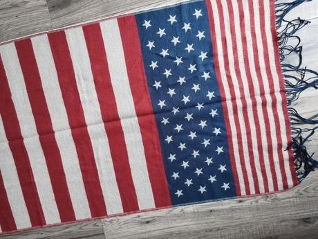 Obrovský šál americká vlajka  186 x 68 cm, 