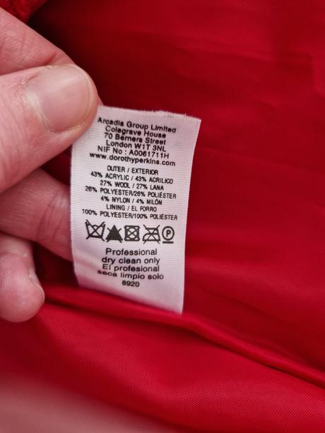 Dorothy perkins červený kabát 36, dorothy perkins,s