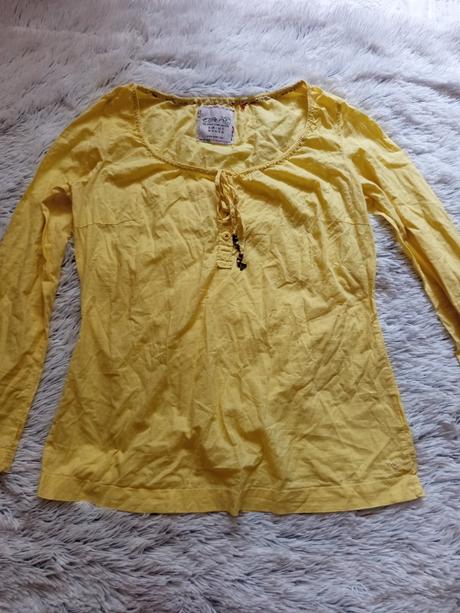 Žltá bluzka s dlhým rukavom, esprit