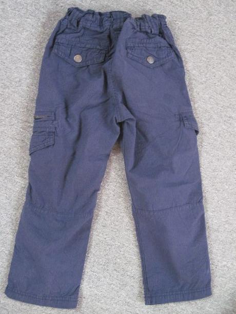 Tmavomodré tenké roll-up nohavice, h&m,104