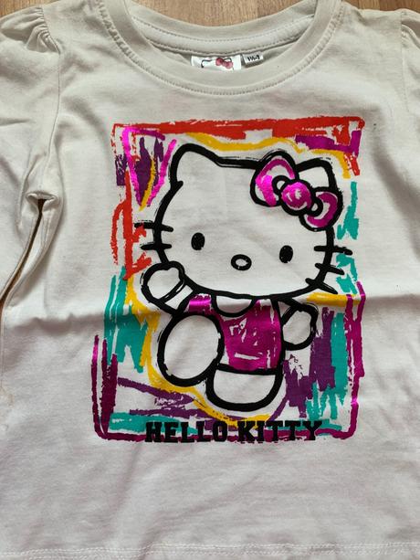 Hello kitty biele tričko s dlhým rukávom, 80