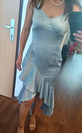 Spoločenské saténové šaty, xs