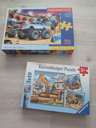 Puzzle stavebné autá, monster truck 50/70ks,