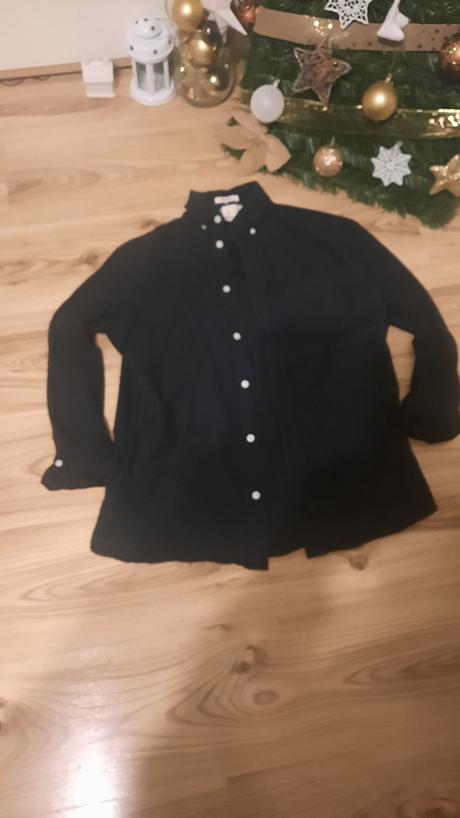 Čierna košeľa s- m, rool up, h&m,s