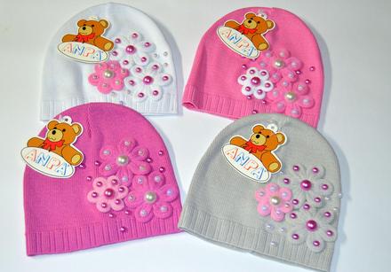 Háčkovaná čiapočka s kvetom, 80 - 158