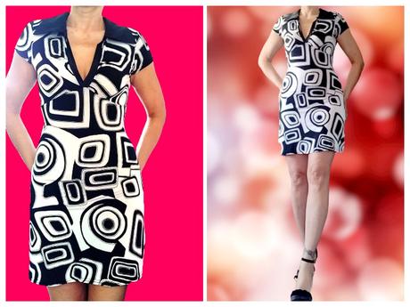 Letné minišaty s geometrickým vzorom, esoline,s