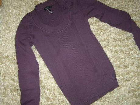 Mango basic fialový pulóvrik, mango,s