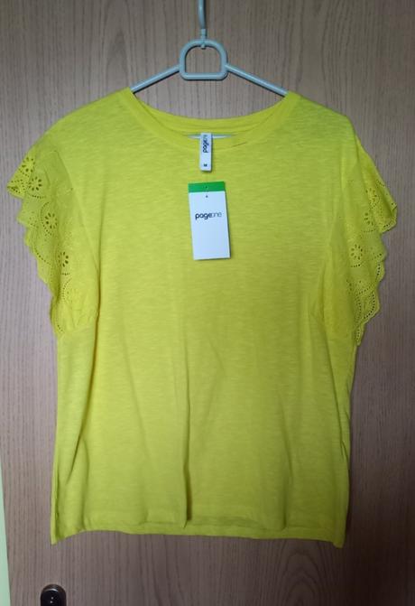 Nové krásne bavlnené tričko s čipkou veľ.m/l, takko,l