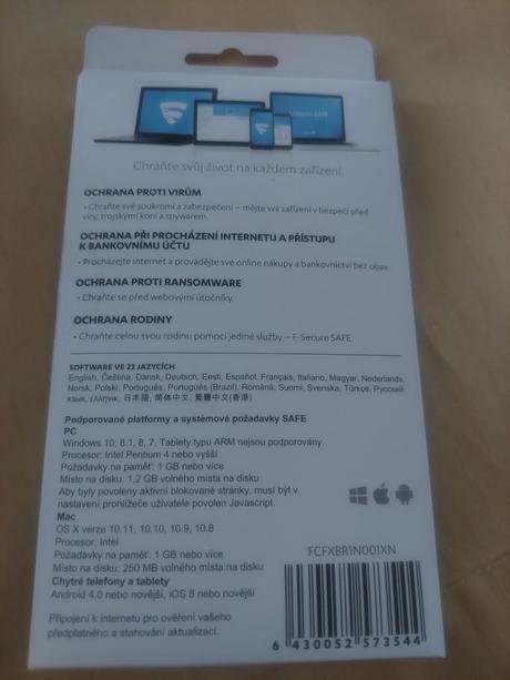 F- secure safe antivirus na 3 zariadenia,