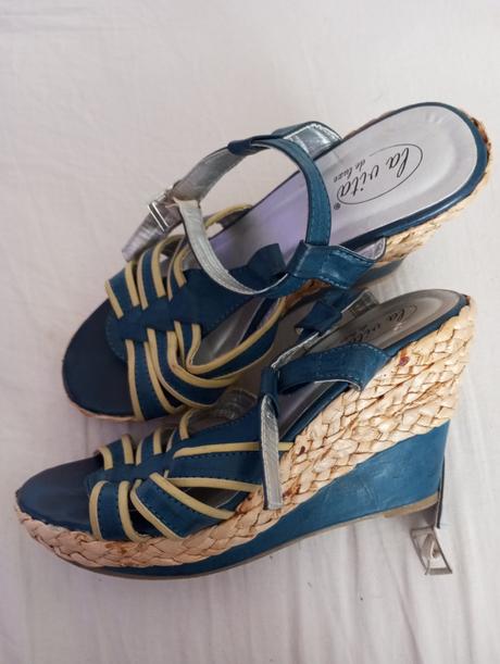 Modré sandalky, 36