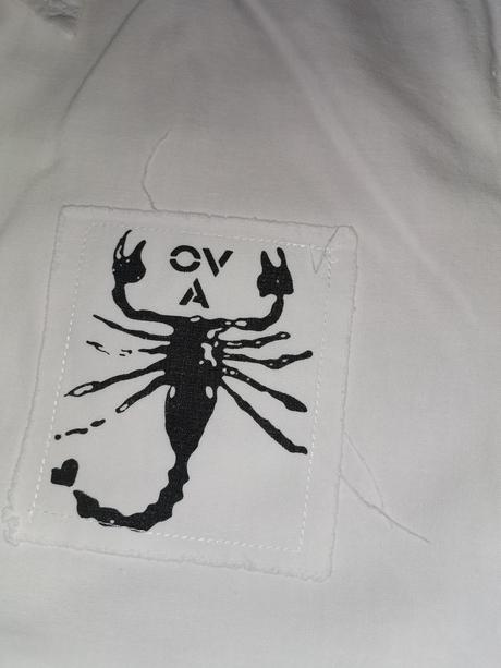 Biela bavlnená košeľa s potlačou, l