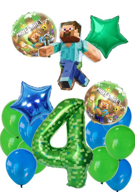 Balóny minecraft- steve 85cm aj meč- až 15/16/17ks,