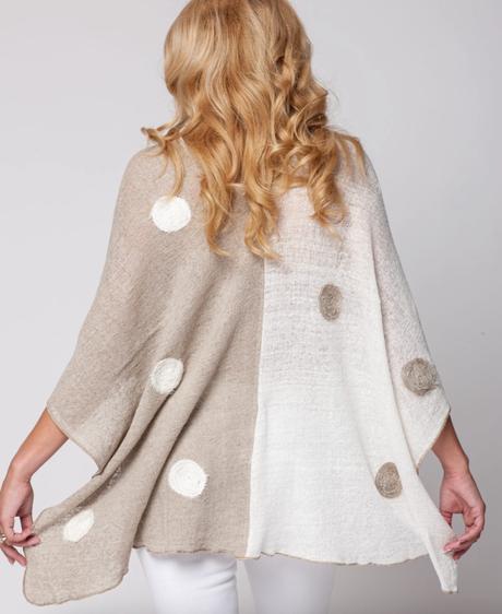 Ľanové pončo, šatka, šál - domáca výroba, l / m / xl / xxl