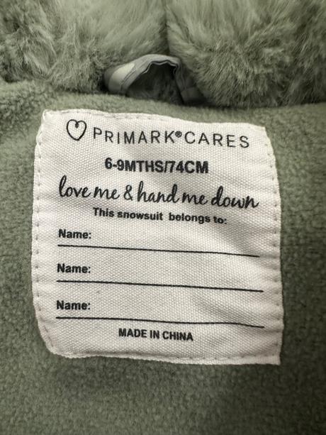 Zimny overal fusak, primark,80