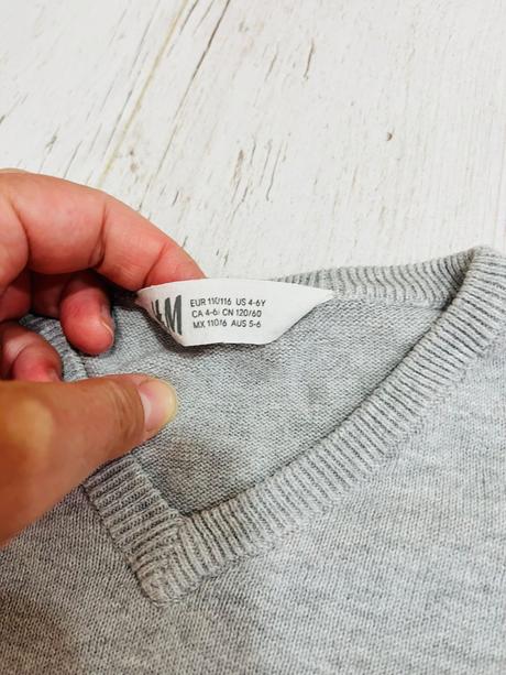 Sivý sveter 110/116, h&m,110