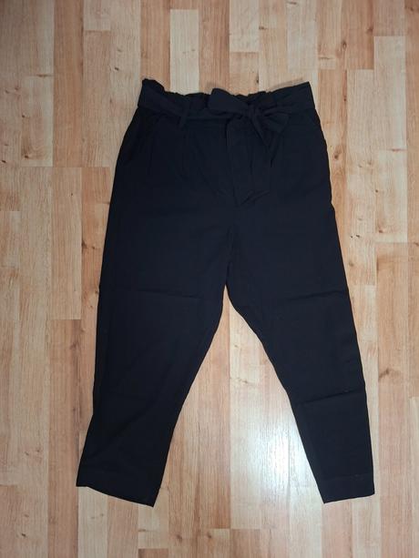 Elegantné nohavice 7/8 s opaskom, h&m,38