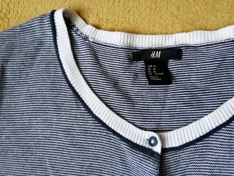 Námornícky modro biely sveter h&m, h&m,m