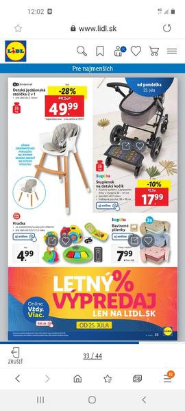 Stupienok na kočík z Lídla