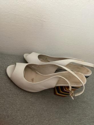 Sandálky s farebným podpätkom, 39