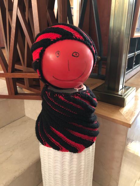 Pletená súprava, čiapka a tunel, 134 - xs