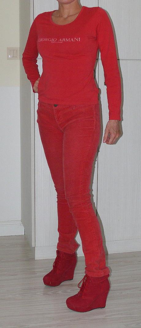 Červené mng rifle+armani tričko grátis, mango,m