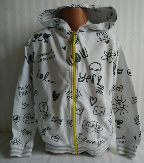 Biela mikina s čiernym motívom, original marines, original marines,140