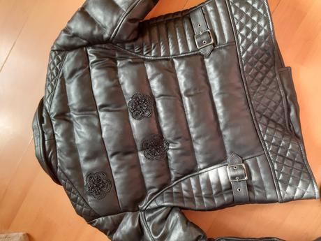 Luxusná kožená biker bunda nickelson s kožušinou, l