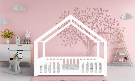 Detská posteľ domček, šírka (cm): 90,dĺžka (cm): 200