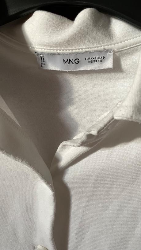 Mango mäkká krémová biela polokošeľa golier xxs, mango,32