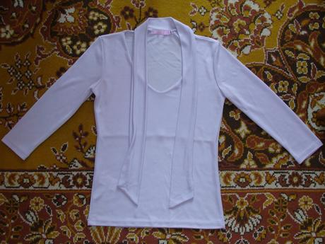 Fialový top s trojštvrťovým rukávom a "kravatou" s, s