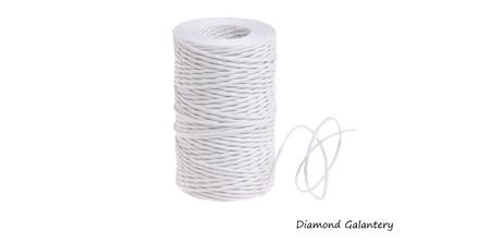 Ozdobný papierový špagát - s drôtom - biely, 