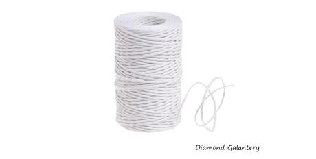 Ozdobný papierový špagát - s drôtom - biely, 