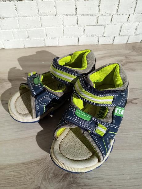 Zeleno-modré chlapčenské sandále v.22, 22