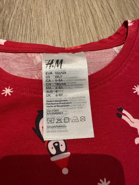 Vianočné pyžamko h&m 122/128, h&m,122