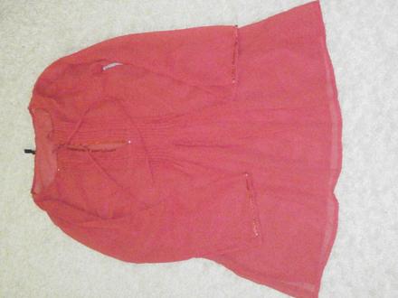 Tmavoružová priesvitná blúzka, ethel austin