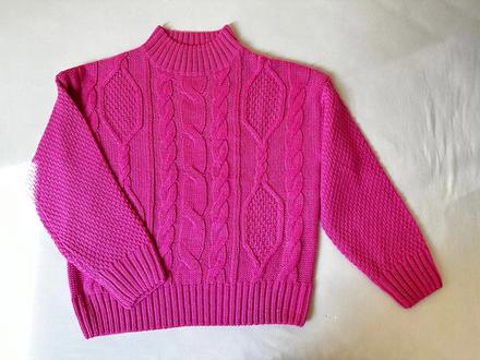 Rúžový pletený sveter - nový, c&a,s