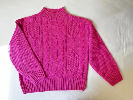 Rúžový pletený sveter - nový, c&a,s