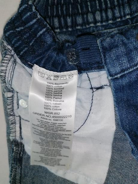 Kraťasy rifľové bavlnené, 98