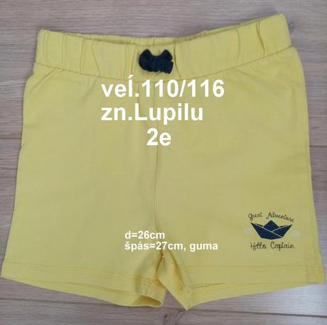 Dievčenské kraťasy veĺ.110/116 zn. lupilu, lupilu,110
