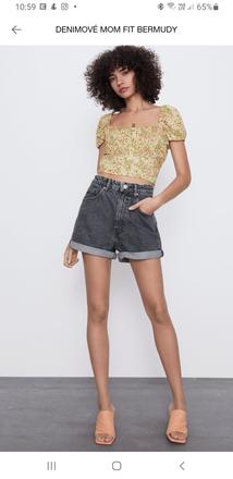 Zara sortky 42 velkost mom fit strih s visackou, zara,42