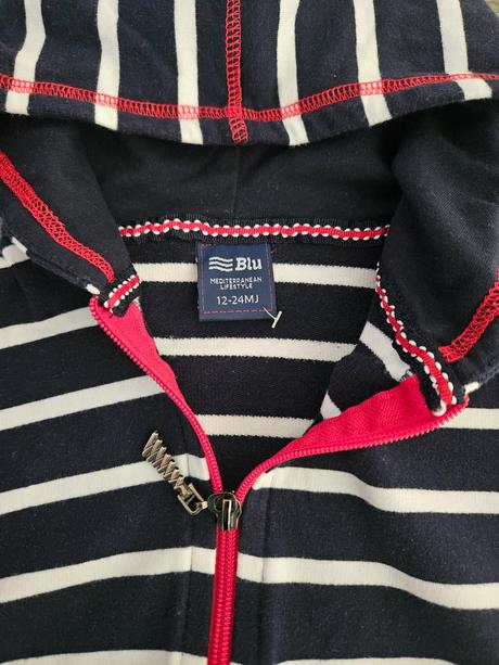 Pásiková mikinka na zips 1-2r. 86/92, 86