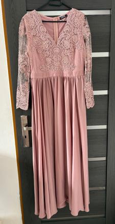 Ružovozlaté spoločenské šaty, l