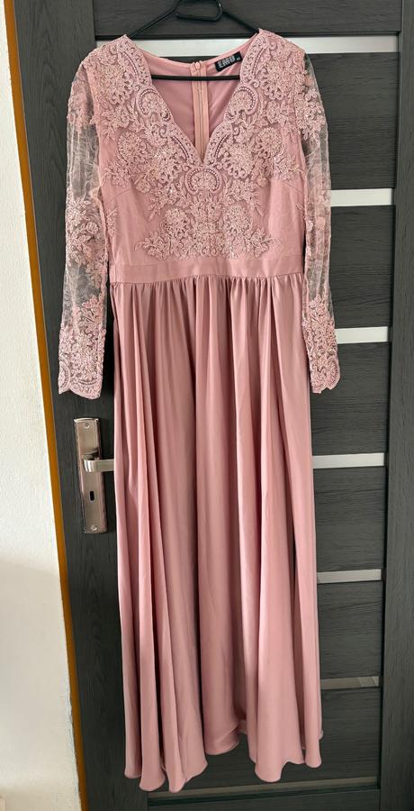 Ružovozlaté spoločenské šaty, l
