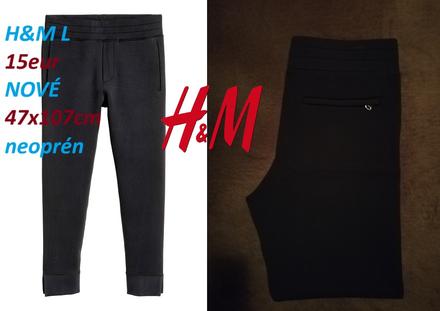 Tepláky hm neoprén čierne, h&m,l