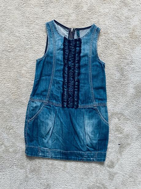 Riflove šaty benetton na 6-7 rokov (s), benetton,116
