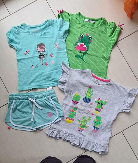 3x tričko plus kratase, 104–116