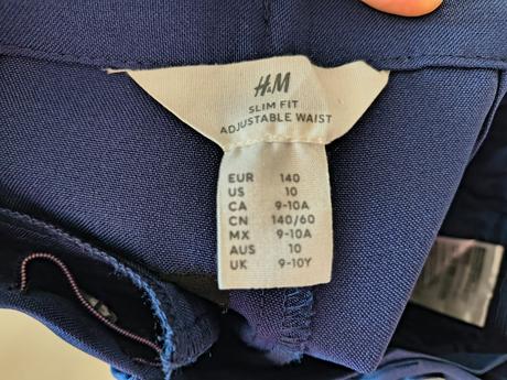 Elegantne tmavomodre nohavice 140 ako nove, h&m,140