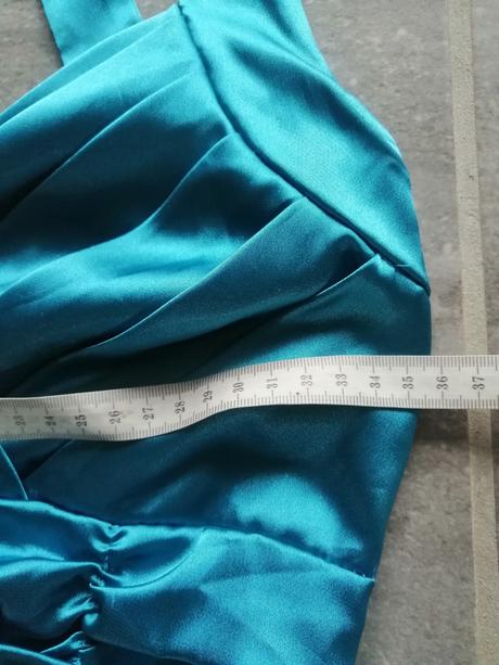 Tyrkysové saténové šaty v34-36, h&m,34