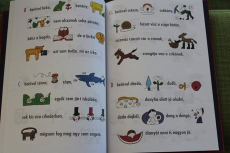 Maďarská knižka o abecede s textom,