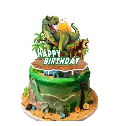 Tortový zápich dinosaurus sopka - skladom, tz-190,